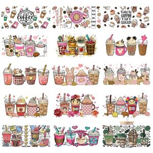 artcentury uv dtf cup wrap, 15 sheets cup theme rub on transfers for crafting 16oz libbey glass cups wrap transfer stickers decals waterproof crafts vintage uv dtf cup wrap