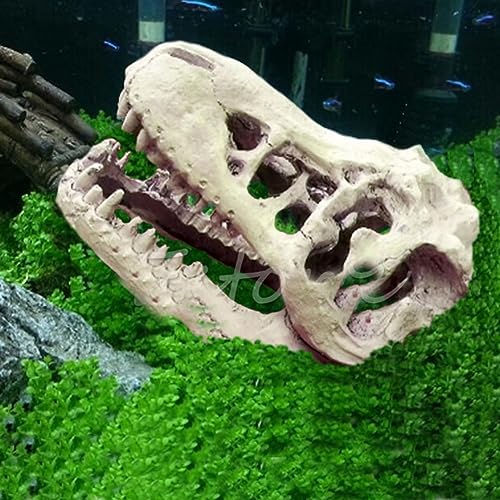 ChyJoey Easter Island Dinosaur Fossil Stone Statue Ornament Fish Tank Aquarium Decoration Reptile Tank Artificial Home Decor
