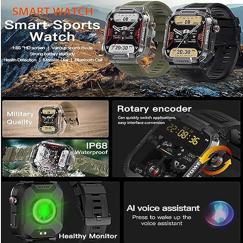 gussein Gard Pro Ultra Smart Watch, Gard Pro Ultra Smart Watch, Military Magnetic Charging Smart Watch, Full Touch Screen Bluetooth Call Outdoor Sports Watches, Fitness Tracker (Black)