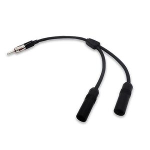 zkfar 1 pc car am fm radio antenna cable, antenna adapter, radio antenna extension cable one male to two females, suitable for most car antenna media receiver players accessories (black)