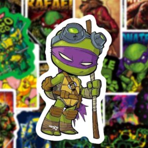 50Pcs Teenage Cartoon Turtle Anime Ninja Stickers for Water Bottles, Kids Teens Girls Adults Gifts,Vinyl Waterproof Stickers for Laptop,Phone,Notebook,Skateboard Decal Sticker Pegatinas Juguete