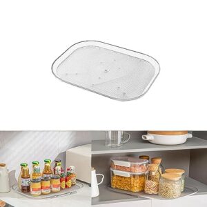 millto square lazy susan for refrigerator,lazy susan turntable organizer for refrigerator, countertop condiment storage rack for kitchen, pantry, cabinet, dining table (1pc(13.77 * 10.23 * 1.26in)