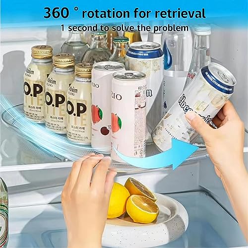 MILLTO Square Lazy Susan for Refrigerator,Lazy Susan Turntable Organizer for Refrigerator, Countertop Condiment Storage Rack for Kitchen, Pantry, Cabinet, Dining Table (1PC(13.77 * 10.23 * 1.26in)
