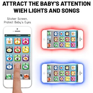 CLODEGS Kids Phone Toy, Cute Baby Toys, 8 Interactive Modes, Educational Learning Toy Phone, Musical with Light Up Features, Gift for Toddler Boy and Girl