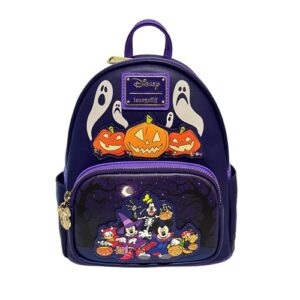 loungefly exclusive disney mickey and friends halloween double strap shoulder bag