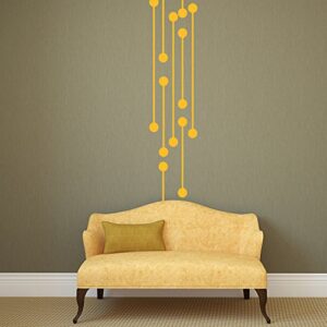 vinyl wall art decal - geometric digital circuit - 60" x 16" - trendy modern decor for home living room bedroom office workplace peel off vinyl sticker decals (60" x 16"; yellow)