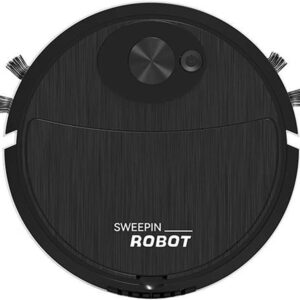 Robot Vacuum and Mop Combo, Automatic Robotic vacuum cleaner,rechargeable household Robotic vacuum cleaner intelligent sweeping robot, Daily Floor cleaning, ideal for pet hair hard/wood floor - black