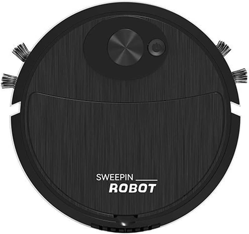 Robot Vacuum and Mop Combo, Automatic Robotic vacuum cleaner,rechargeable household Robotic vacuum cleaner intelligent sweeping robot, Daily Floor cleaning, ideal for pet hair hard/wood floor - black