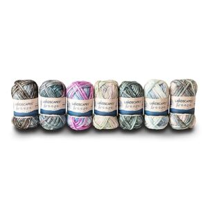 lion brand yarn landscapes breeze, variegated yarn for knitting and crochet, 7-assorted sample pack beach
