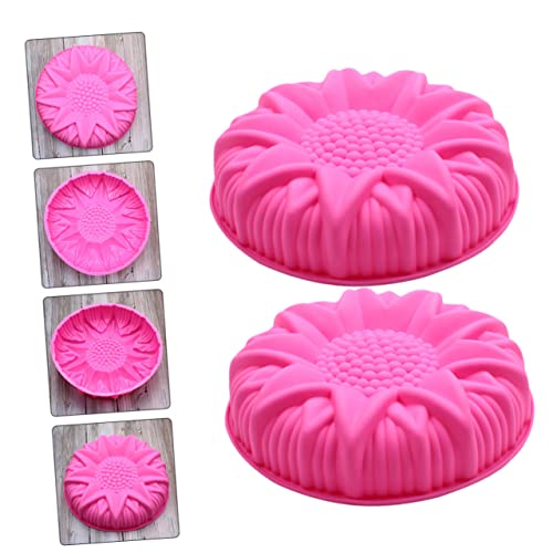 Abaodam 4 pcs sunflower mold round cake pan candy molds chocolate cheesecake round griddle sunflower fondant bread accessories DIY Baking Tool Silicone DIY Mold Cake Baking Mold household