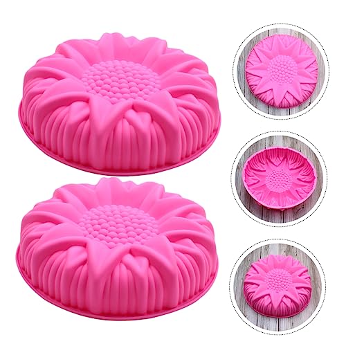 Abaodam 4 pcs sunflower mold round cake pan candy molds chocolate cheesecake round griddle sunflower fondant bread accessories DIY Baking Tool Silicone DIY Mold Cake Baking Mold household