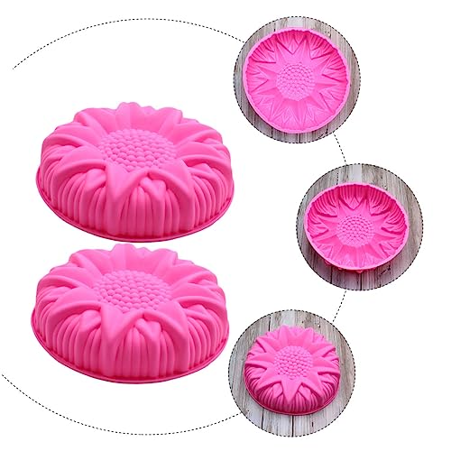 Abaodam 4 pcs sunflower mold round cake pan candy molds chocolate cheesecake round griddle sunflower fondant bread accessories DIY Baking Tool Silicone DIY Mold Cake Baking Mold household