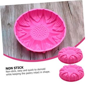 Abaodam 4 pcs sunflower mold round cake pan candy molds chocolate cheesecake round griddle sunflower fondant bread accessories DIY Baking Tool Silicone DIY Mold Cake Baking Mold household