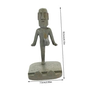 HOOTNEE Mobile Phone Holder Garden Easter Island Sculpture Desk Cell Phone Holder Phone Stand for Desk Charger Stand Office Phone Holder for Desk Resin Intelligent Charging Station