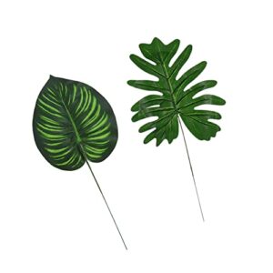 abaodam 2pcs simulated leaves tropical palm leaves fake palm tree leaves house plants artificial green plants faux plants greenery decor simulation leaf tropical plant leaves photo props