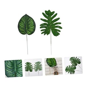 Abaodam 2Pcs Simulated Leaves Tropical Palm Leaves Fake Palm Tree Leaves House Plants Artificial Green Plants Faux Plants Greenery Decor Simulation Leaf Tropical Plant Leaves Photo Props