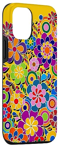 iPhone 14 Pro Bright and Colorful Hippy Trippy Flower Power Art Case