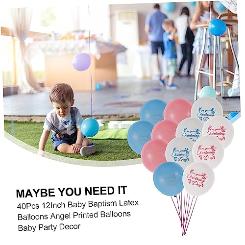 ABOOFAN 40pcs Balloon Kids Decor Baby Balloon Pink Ballons Baby Baptism Decorations Baby Shower Mylar Balloon Baby Shower Latex Balloons Garland Balloons Baby Baptism Baby Baptism Balloons