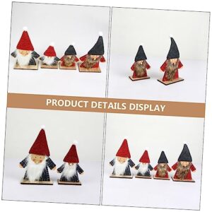 Abaodam 4Pcs Felt Patchwork Old Man tablescape Decor Decorations for Home Table Decorations Table Gnomes Dolls Christmas Fireplace Ornament Christmas Desktop Ornament Party Supply Wooden