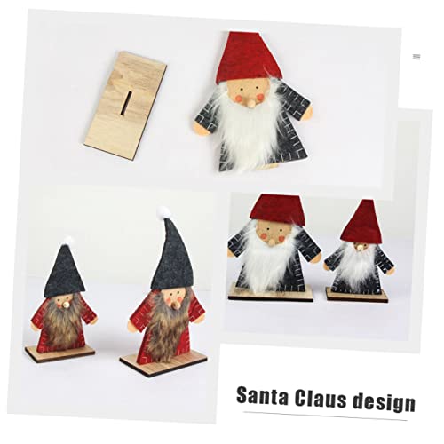 Abaodam 4Pcs Felt Patchwork Old Man tablescape Decor Decorations for Home Table Decorations Table Gnomes Dolls Christmas Fireplace Ornament Christmas Desktop Ornament Party Supply Wooden