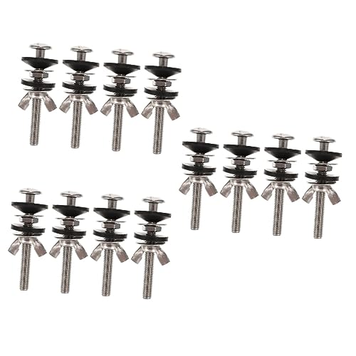 OSALADI 6 sets /4pcs Replacement Mount Universal Hinge Screw Seats Toilet Screws Bolt/Tank Parts Fixing Seat Nuts Stainless Accessories Bolts Steel Fixings Top Sturdy Kit Hinges for