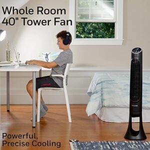 HONEYW HYF260BV2 QuietSet Oscillating Electric Tower Stand Fan (Black) (Renewed)