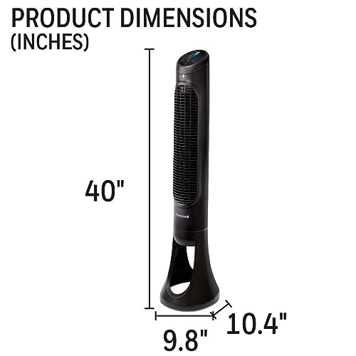 HONEYW HYF260BV2 QuietSet Oscillating Electric Tower Stand Fan (Black) (Renewed)