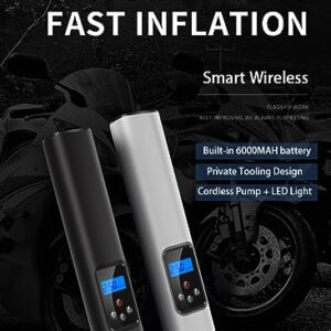 ADVENTURE-AIR Portable Air Compressor, Tire Inflator, Compact Air Pump - Electric Tire Pump for Car, Motorcycle, Bike, Ball - Digital Pressure Gauge, Cordless, Automatic, Rechargeable Battery Powered