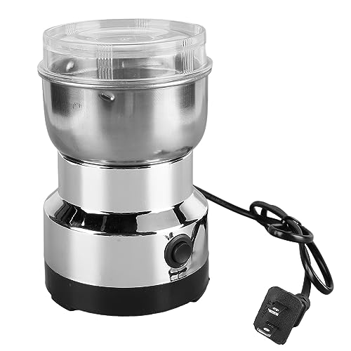 Emoshayoga Small Electric Grinder, Stainless Steel Blade Efficient Grinding US Plug 110V Portable Coffee Bean Mill 4 Blades for Grains for Home