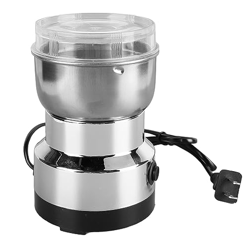 Emoshayoga Small Electric Grinder, Stainless Steel Blade Efficient Grinding US Plug 110V Portable Coffee Bean Mill 4 Blades for Grains for Home