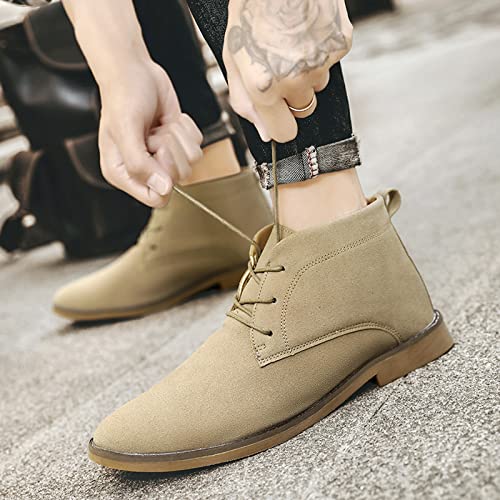 JUMESGU Deals of The Day Clearance Men's Western Cowboy Boots Square Toe Steel Toe Work Boots Men's Safety Toe Leather Work Boots Todays Deals