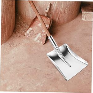 Happyyami 2pcs Fireplace Camping Supply Garbage Point Dustpan Pushing Beach Pusher Lightweight Car Gardening Spade Removal Stainless Metal Trowel Outdoor Steel Ash Pan Emergency Iron Ice