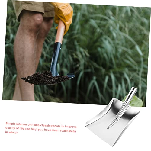 Happyyami 2pcs Fireplace Camping Supply Garbage Point Dustpan Pushing Beach Pusher Lightweight Car Gardening Spade Removal Stainless Metal Trowel Outdoor Steel Ash Pan Emergency Iron Ice