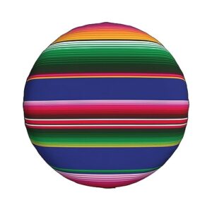 Colorful Mexican Stripes Print Spare Tire Cover Funny Wheel Covers Waterproof Dust-Proof Wheel Protectors Fit for Trailer SUV Truck Camper 14 Inch