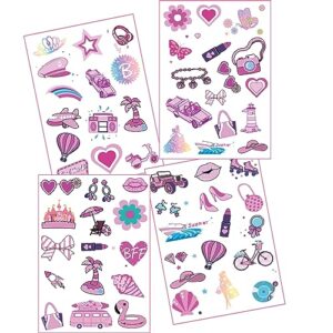 60 Pcs Pink Temporary Tattoos for Girls,50 Style Pink Party Decorations Supplies,Party Favor,Baby Shower.