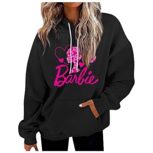 wkind olades Come On Let's Go Party Hoodies for Women Oversized Hooded Sweatshirts Fleece Casual Long Sleeve Pullover Loose Lightweight Fall Clothes 2023 Bachelorette Pullover Holiday Tops Black