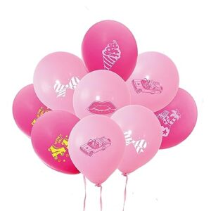 36 pcs pink balloon party decoration for girls adult,hot pink rose metallic balloon for girl birthday party supplies baby shower princess themed decorations