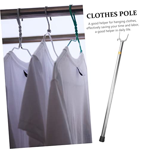 Alipis 2pcs Clothes Rail Drying Rack Clothes telescoping Pole Clothes Reaching Clothing Retractable Clothesline Prop Poles Clothesline Pole rods Retractable Clothesline Poles strut