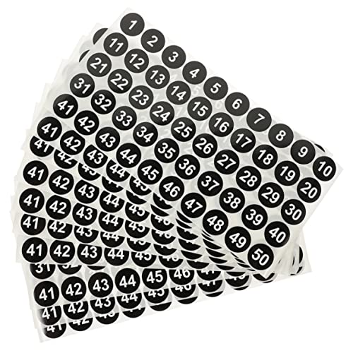 Ciieeo 80 Sheets Number Number Sticker Numbers Stickers Round Stickers Adhesive Stickers Number Tags Decal Stickers impresora de Sticker Office Logo Stickers Small Coated Paper