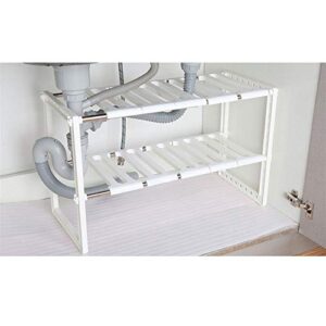 White under bathroom sink organizer over the sink shelf bathroom under sink organizer kitchen shelf organizer under the sink organizer bathroom under counter organizer (39-66 x 26 x 38)cm (L x W x H)