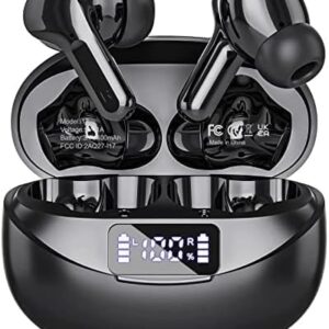 Bcaikair Wireless Earbuds Bluetooth Headphones 36H Playtime Ear Buds with LED Power Display Charging Case & Deep Bass, IPX7 Waterproof Earphones Microphone Stereo Headset for iPhone and Android Laptop