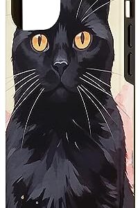 iPhone 14 Pro Max Black Cat Hidding In Cosmo Flowers Case