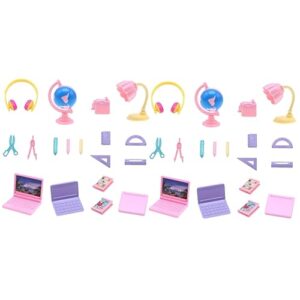 totority 2 sets model laptop prop mini food head props halloween toys laptops landscape village animated scence school tiny of girl for doll sand house supplies gift photo kids