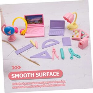 Totority 2 Sets Model Laptop Prop Mini Food Head Props Halloween Toys Laptops Landscape Village Animated Scence School Tiny of Girl for Doll Sand House Supplies Gift Photo Kids