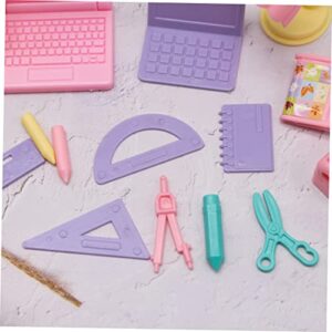 Totority 2 Sets Model Laptop Prop Mini Food Head Props Halloween Toys Laptops Landscape Village Animated Scence School Tiny of Girl for Doll Sand House Supplies Gift Photo Kids