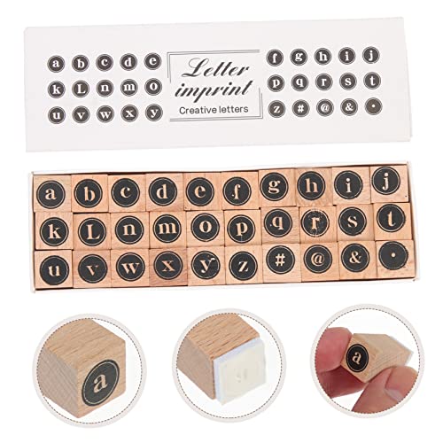 SEWACC 30pcs Alphabet Pocket Stamp Envelope Wax Stamp Embellishment Seal Stamper Diary and Scrapbooking Stamp Letter Stamp Letter Decor Wooden Stamps Wood Alphabet Stamps DIY Craft Stamps