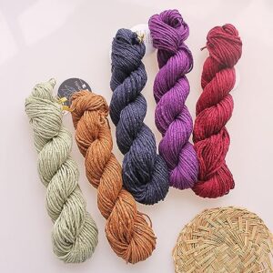 Yarn Ave Silk/Tibetan Yak Blended Aran Weight Yarn, Soft Comfortable Yarn for Hand Knitting Autumn Cardigans, Hats, Pullovers, Scarfs, Tops (50g, 08)