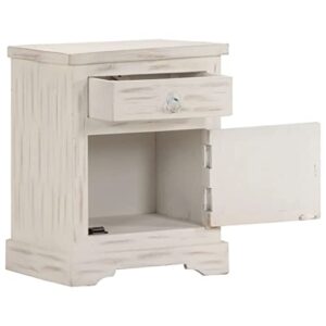 YPWRENH Cabinets Chest of Drawers Bedside Cabinet White 15.7 "x11.8 x19.7 Solid Mango Wood Suitable for Bedroom, Living Room, Kitchen
