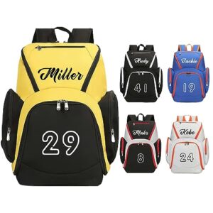 cotverse basketball bag for boys, custom basketball backpack soccer bag for school boys, personalized name number sports bags gym, outdoor, travel