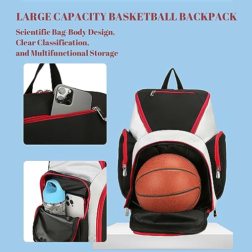 COTVERSE Basketball Bag for Boys, Custom Basketball Backpack Soccer Bag for School Boys, Personalized Name Number Sports Bags Gym, Outdoor, Travel